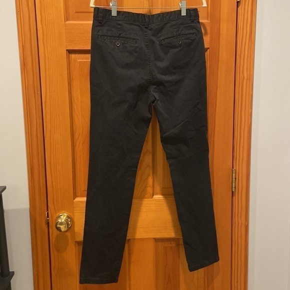H&M Black Slim Fit Button-Fly Chino Pants Size 32R - Picture 2 of 6